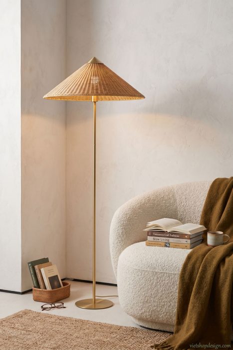 Create A Cozy Reading Corner With A Rattan Floor Lamp