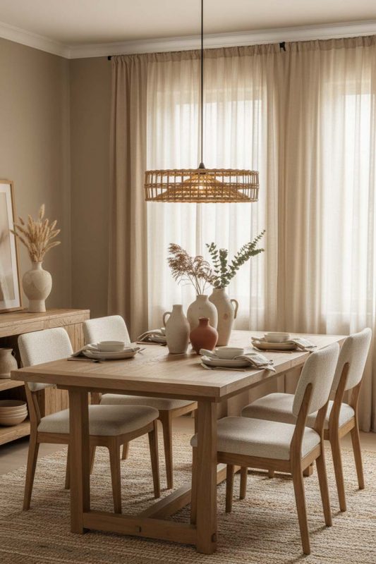Dining Room Halo Wicker Rattan Pendant - Warm & Welcoming