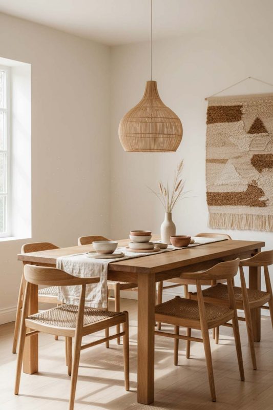 Dining Room Natural Simple Rattan Pendant Light - Cozy Dinner Vibes