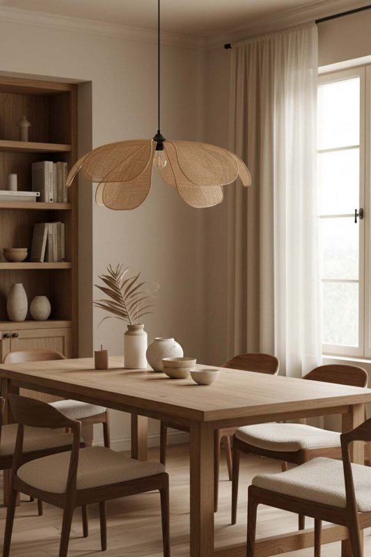 Dining Room Rattan Flower Hanging Light - Warm & Welcoming
