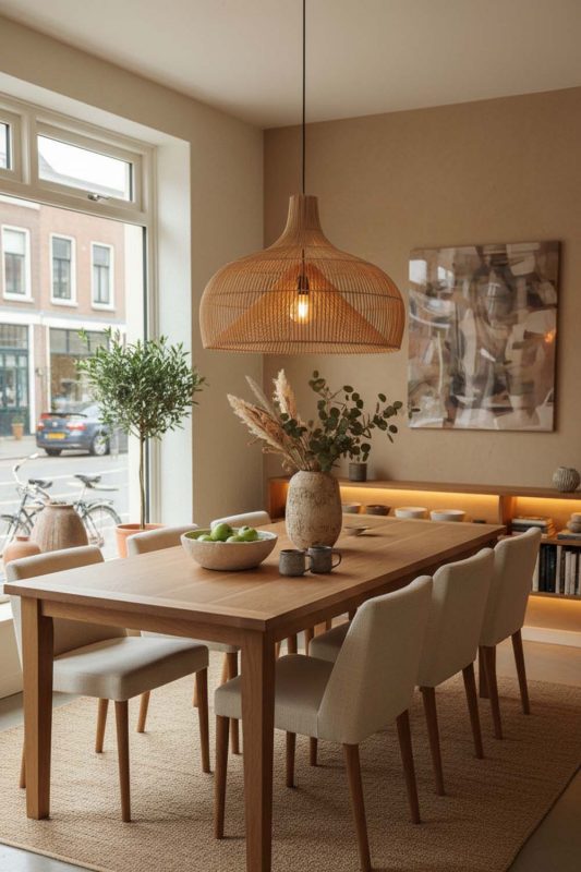Dining Room Rattan Gourd Pendant Light - Warm & Welcoming