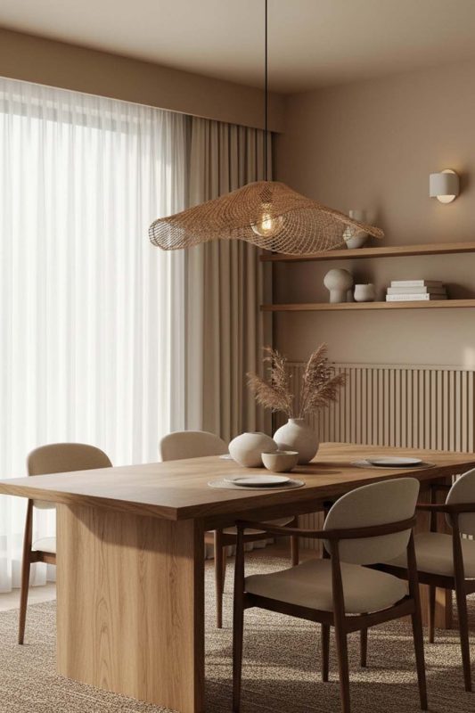 Dining Room Single Lotus Leaf Pendant Light - Elegant Dining Ambience