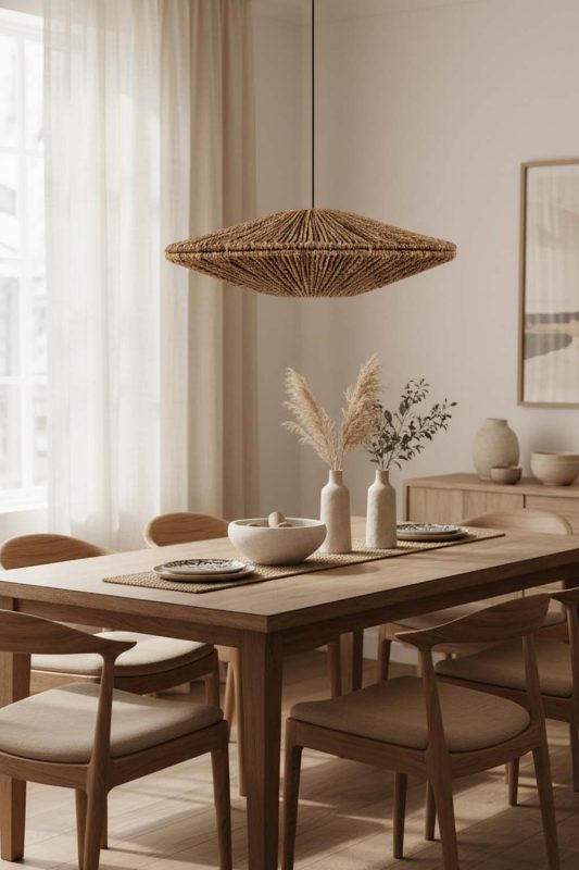Dining Room Ufo Hemp Rope Pendant Light - Warm & Welcoming