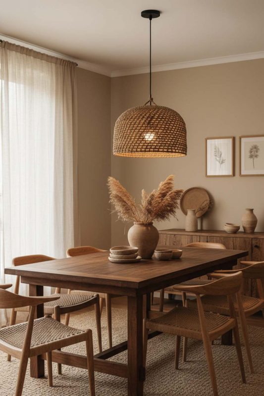 Dining Room Vintage Hemp Rope Pendant Light - Cozy Dinner Vibes