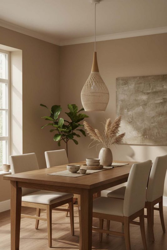 Dining Room Vintage Wood Rattan Pendant Light D - Warm & Welcoming