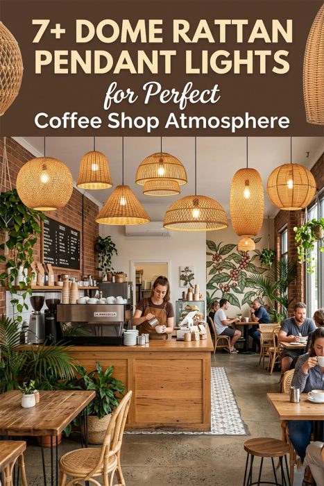 Dome Rattan Pendant Lights For Perfect Coffee Shop