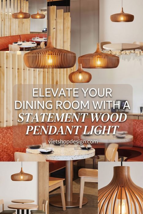 Elevate Your Dining Room With A Statement Wood Pendant Light
