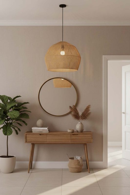 Entryway Bamboo Cage Pendant Light B - Clean & Elegant