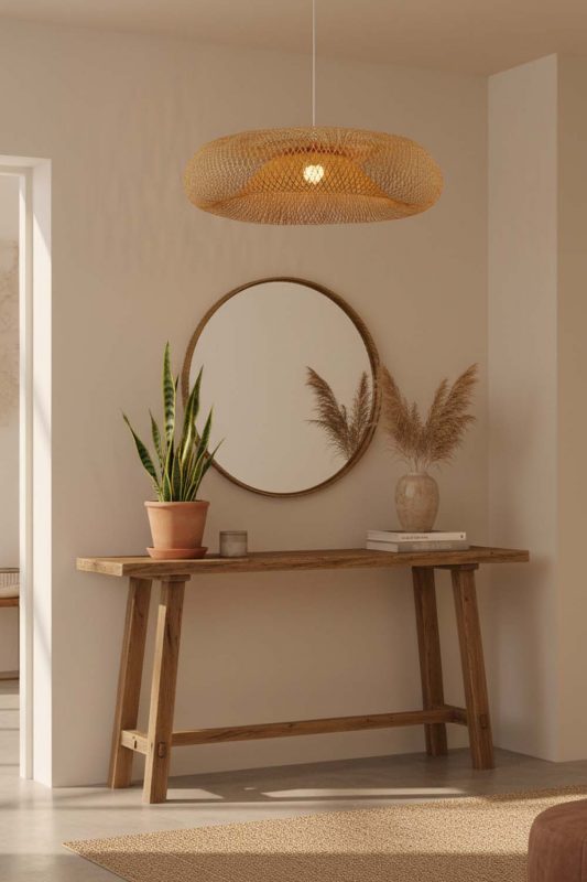 Entryway Bamboo Halo Pendant Light - Welcoming First Impression