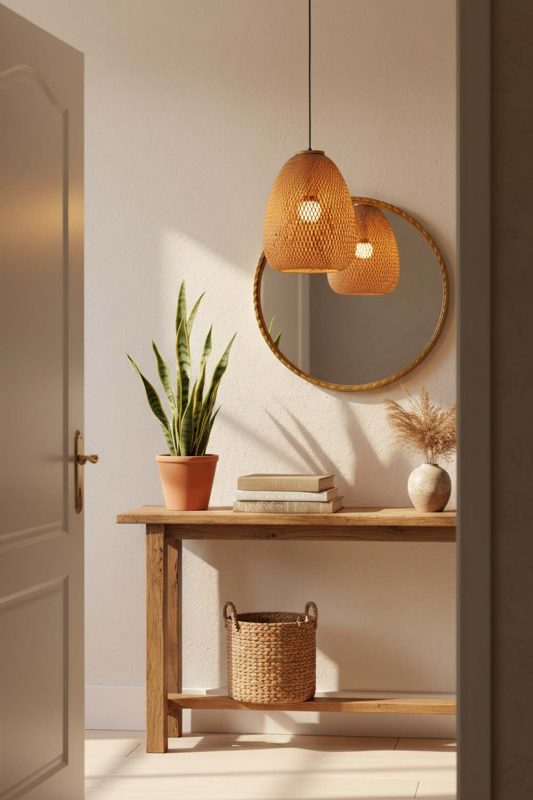 Entryway Bamboo Raindrop Pendant Light - Welcoming First Impression