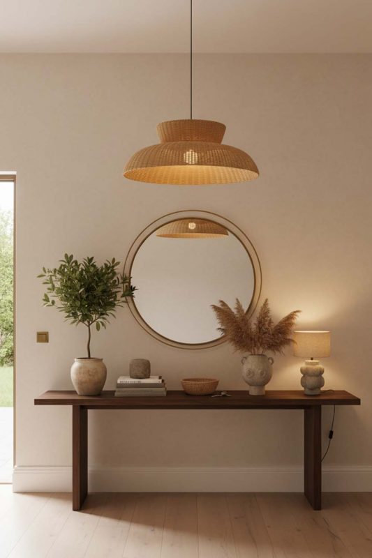 Entryway Highland Rattan Pendant Light - Welcoming First Impression