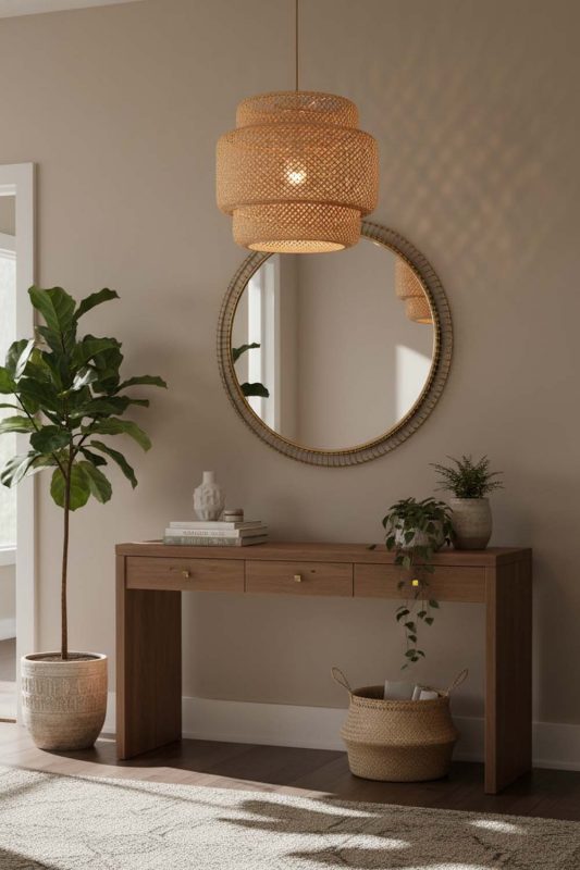Entryway Natural Bamboo Sinnerlig Pendant Lamp - Welcoming First Impression