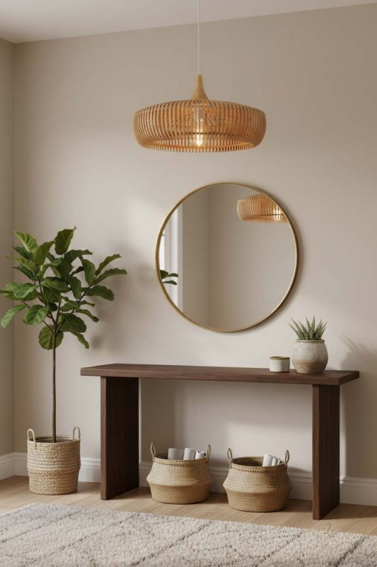 Entryway Natural Bentwood Pendant Light - Welcoming First Impression