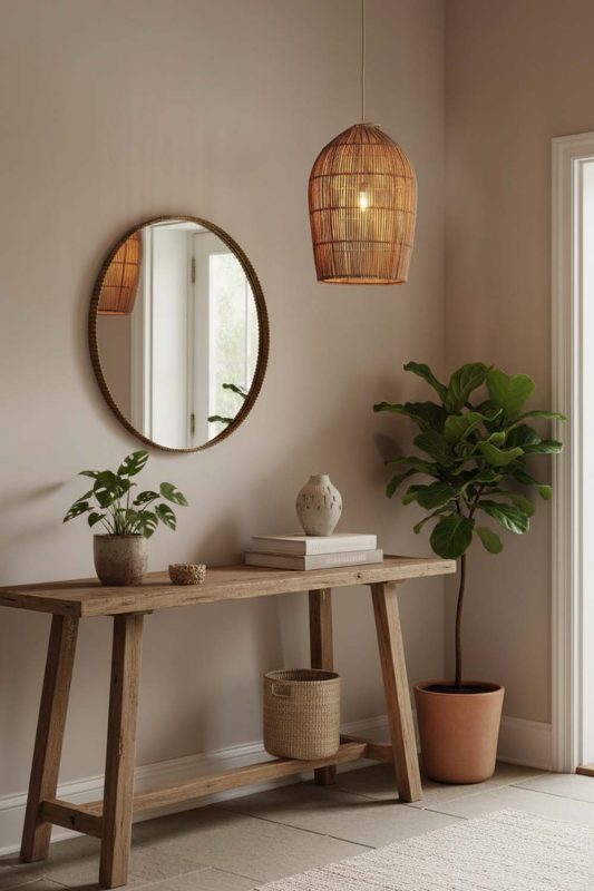 Entryway Rattan Dome Pendant Light - Welcoming First Impression