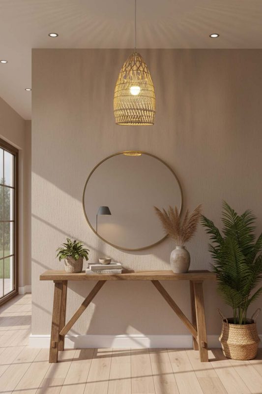 Entryway Rattan Egg-shaped Pendant Light - Stylish & Inviting