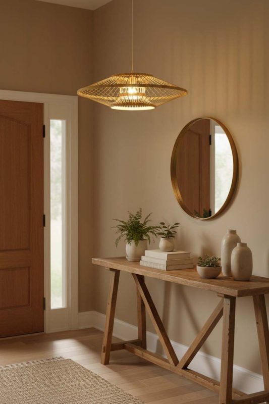 Entryway Ufo Suspension Bamboo Light - Welcoming First Impression