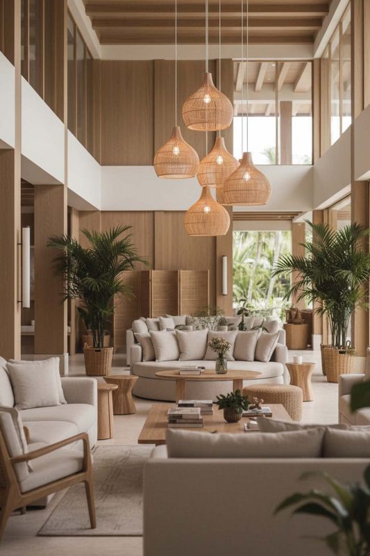 Hotel & Resort Natural Simple Rattan Pendant Light - Resort-style Ambience