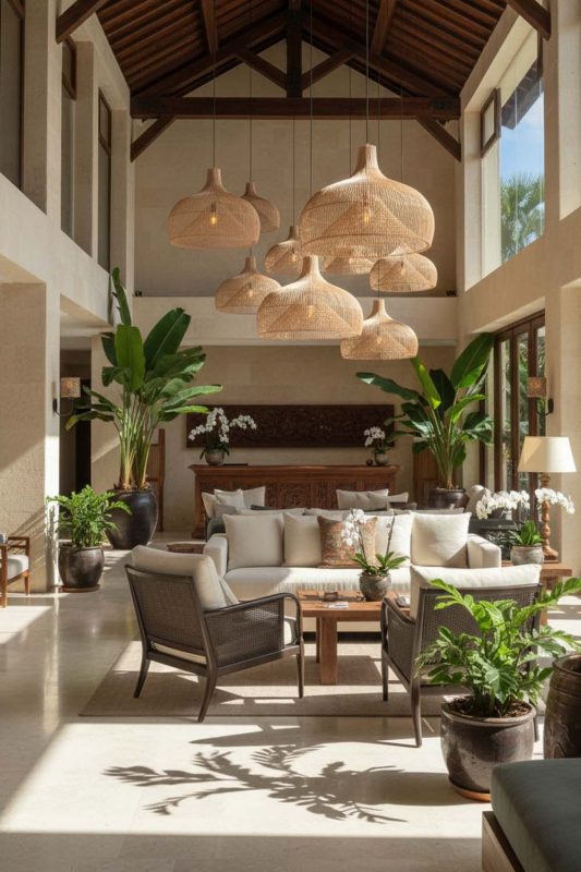 Hotel & Resort Rattan Gourd Pendant Light - Luxury & Relaxing