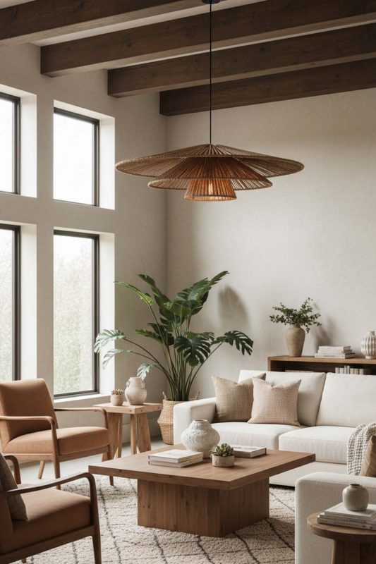 Living Room 3 Tiered Hemp Rope Pendant Light - Warm & Relaxing