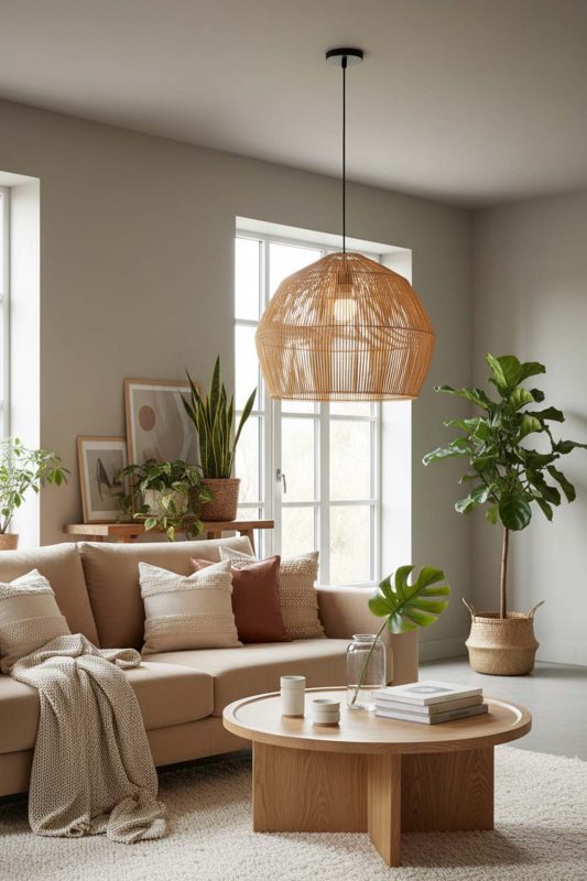 Living Room Bamboo Cage Pendant Light B - Aesthetic & Trendy