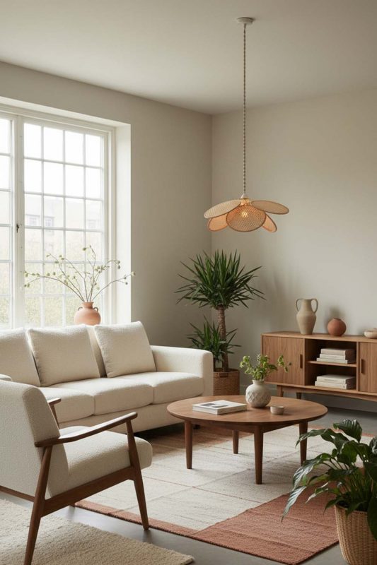 Living Room Bamboo Petal Pendant Light - Aesthetic & Trendy