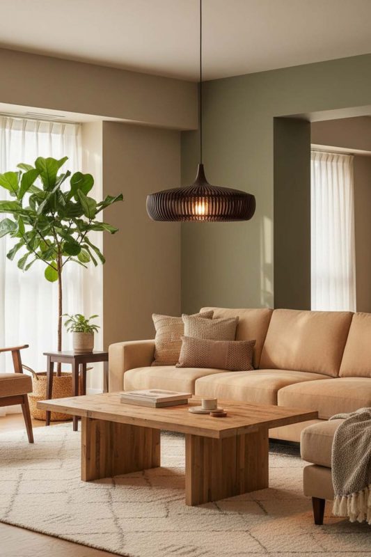 Living Room Coffee Bentwood Pendant Light - Elegant & Comfortable