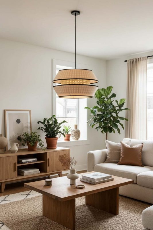 Living Room Double Shade Pendant Light - Stylish & Modern