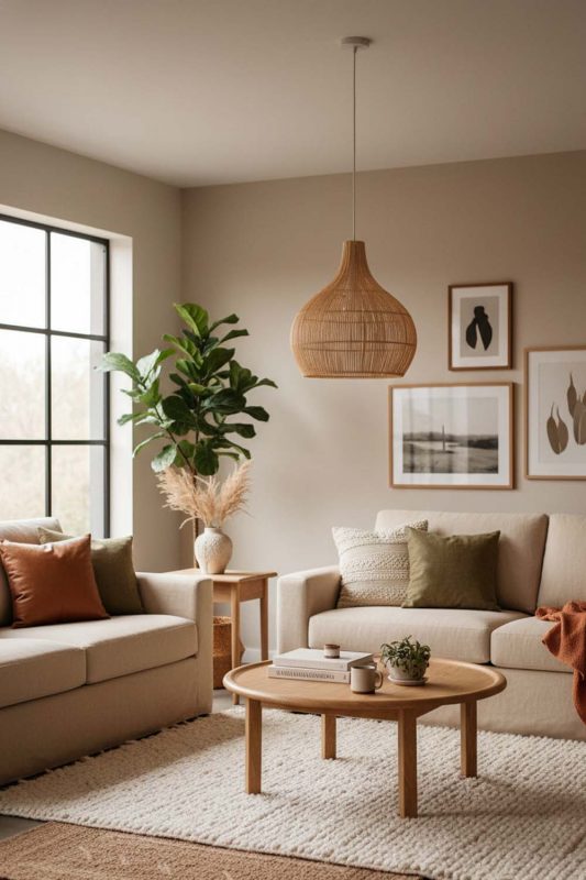 Living Room Natural Simple Rattan Pendant Light - Stylish & Modern