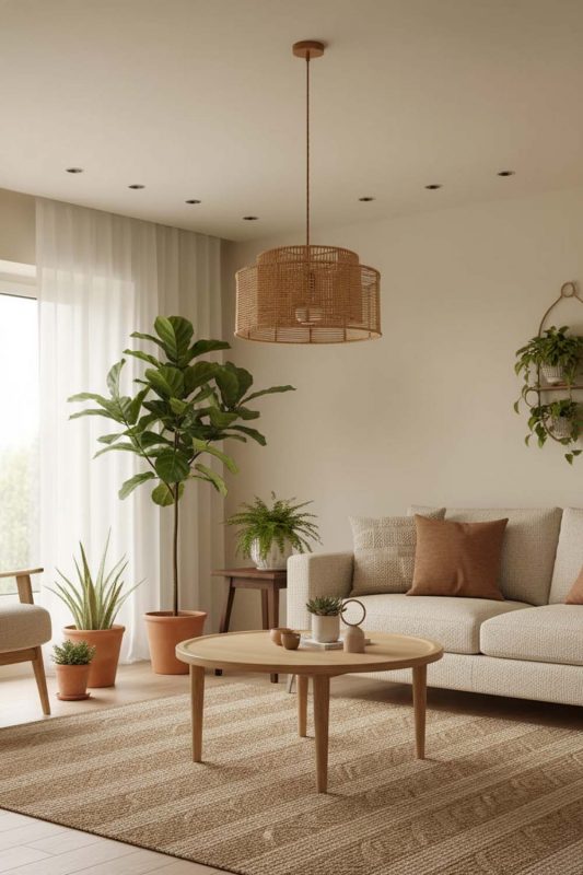 Living Room Paper Rope Pendant Light A - Warm & Relaxing