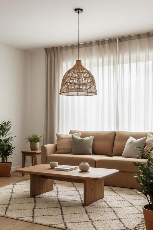Living Room Paper Rope Pendant Light B - Stylish & Modern