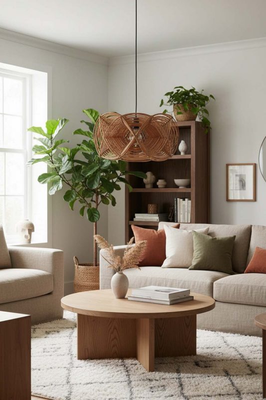 Living Room Rattan Linear Pendant Light - Warm & Relaxing