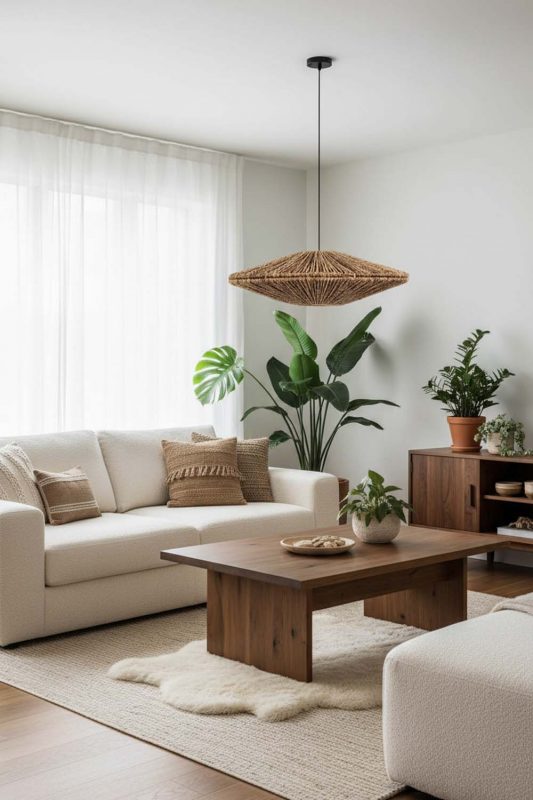 Living Room Ufo Hemp Rope Pendant Light - Cozy & Inviting