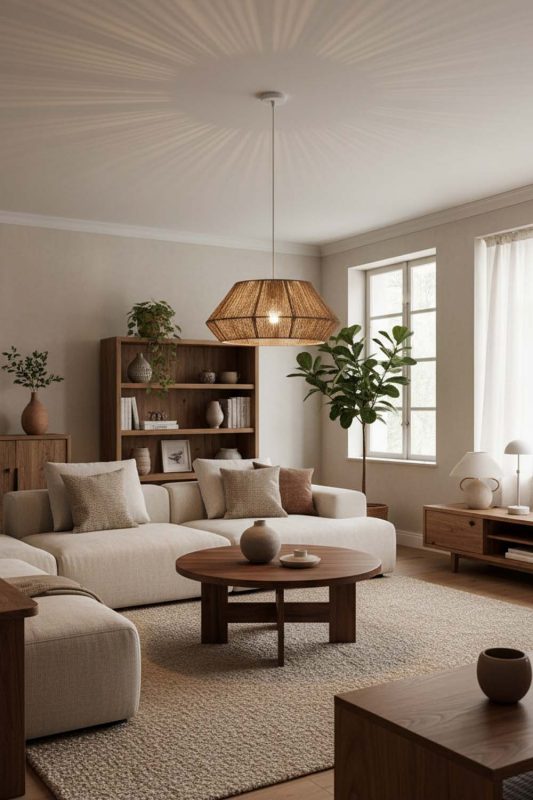Living Room Vintage Jute Rope Pendant Light - Warm & Relaxing
