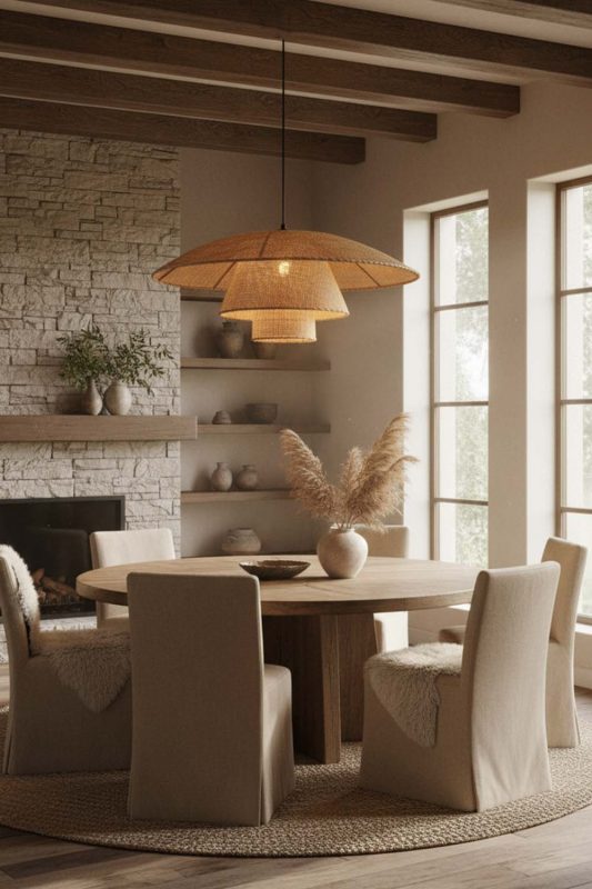 Modern Rustic 3 Tier Rattan Chandelier - Rugged Yet Stylish