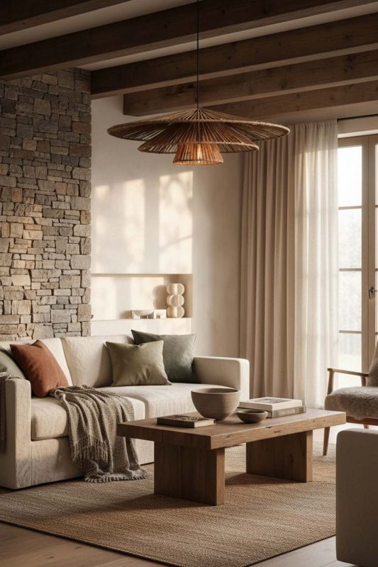 Modern Rustic 3 Tiered Hemp Rope Pendant Light - Natural & Cozy