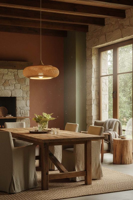 Modern Rustic Bamboo Wood Pendant Light - Natural & Cozy