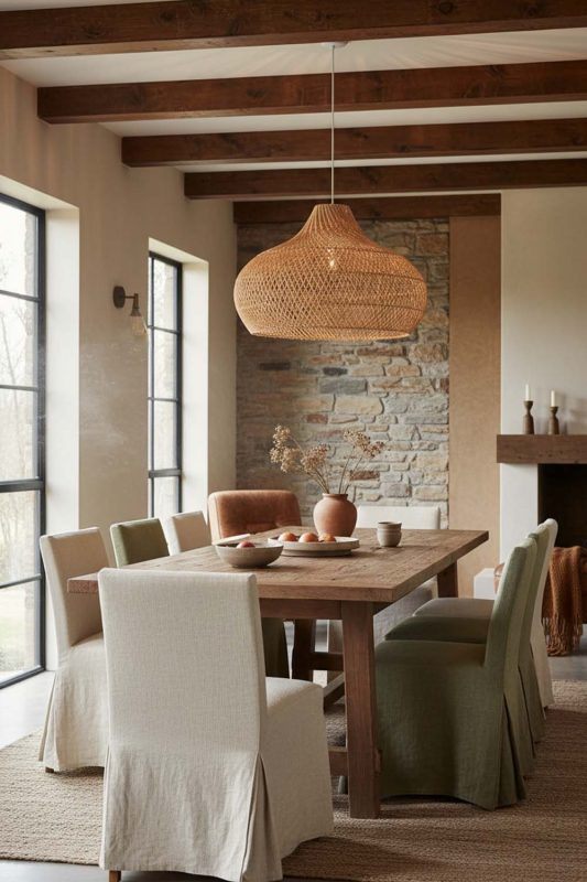 Modern Rustic Beige Kloe Rattan Pendant Light - Rugged Yet Stylish