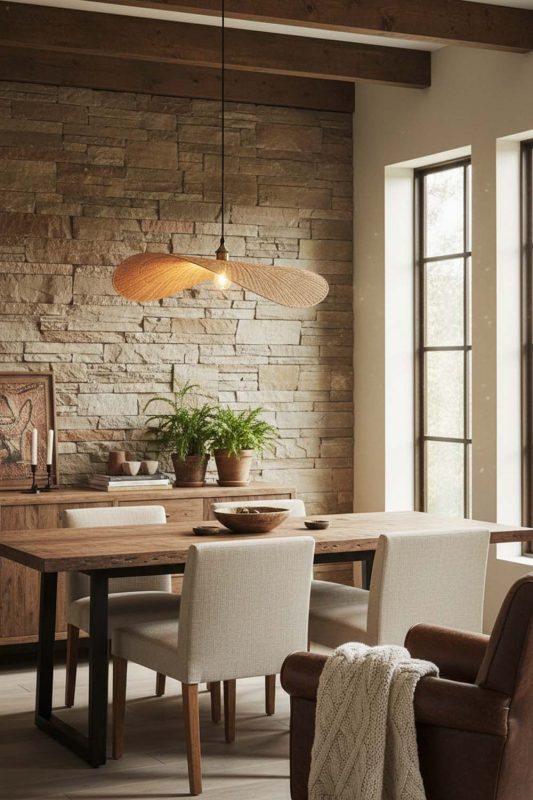 Modern Rustic Flat Rattan Pendant Light - Natural & Cozy