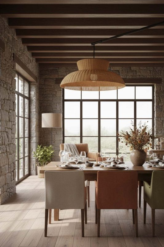 Modern Rustic Highland Rattan Pendant Light - Rugged Yet Stylish