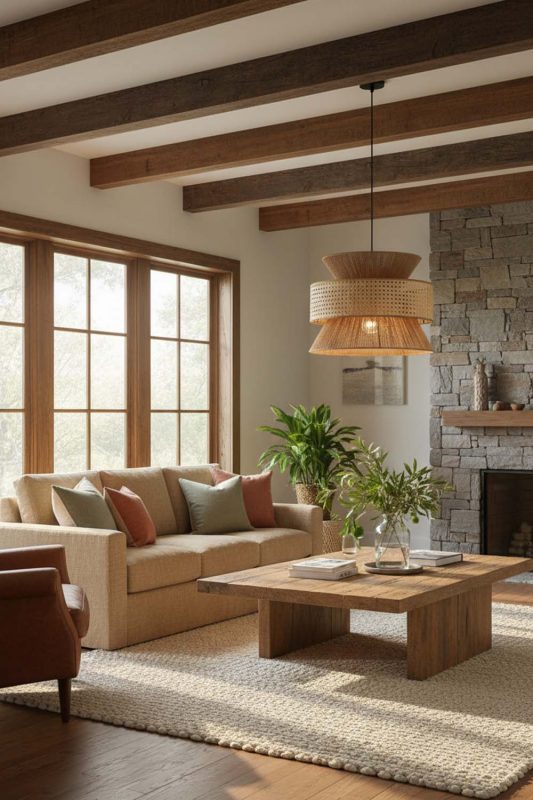 Modern Rustic Natural Bamboo Silk Pendant Light - Rugged Yet Stylish