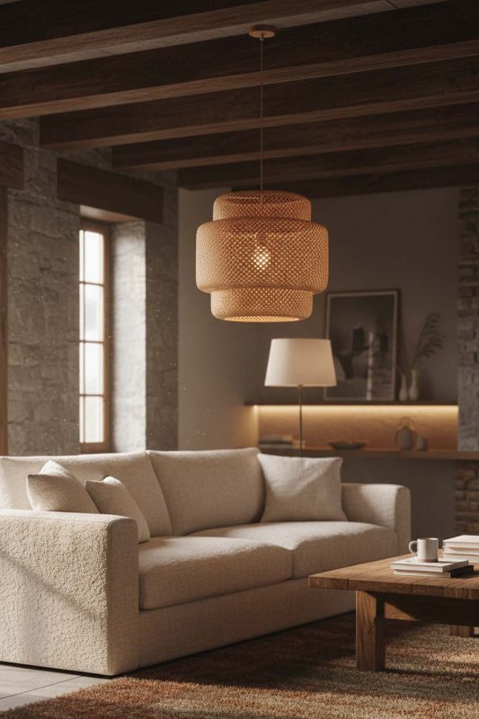 Modern Rustic Natural Bamboo Sinnerlig Pendant Lamp - Warm & Rustic Charm