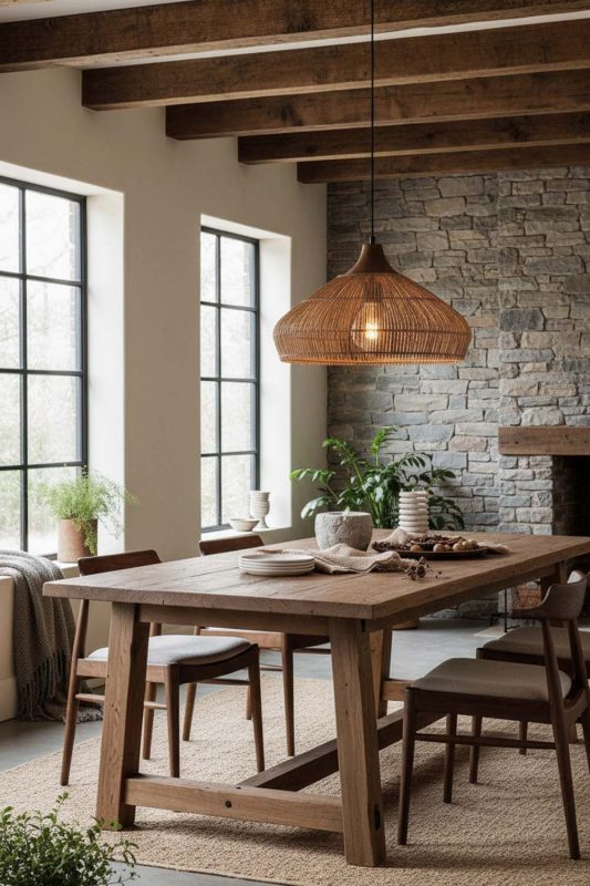 Modern Rustic Open Rattan Pendant Light - Natural & Cozy