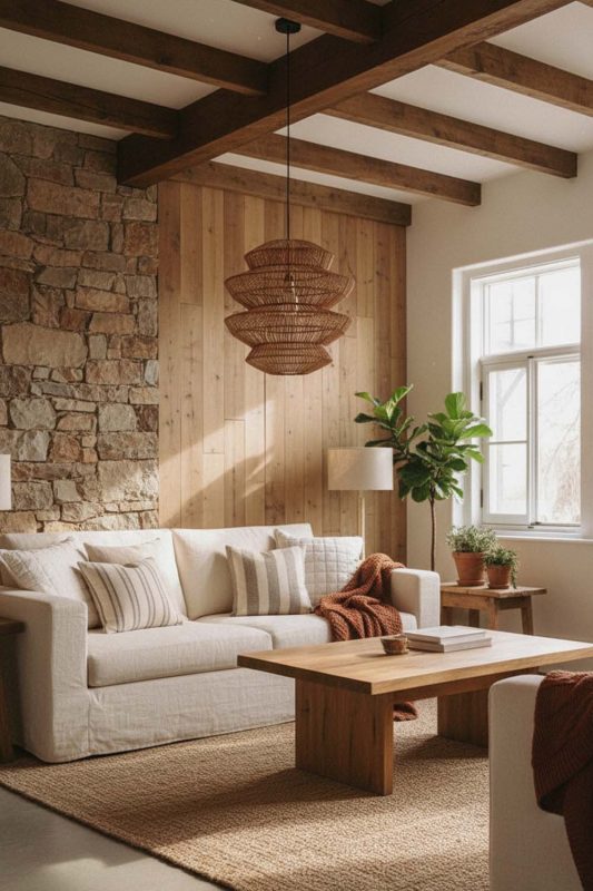 Modern Rustic Rattan Accordion Pendant Light - Rugged Yet Stylish