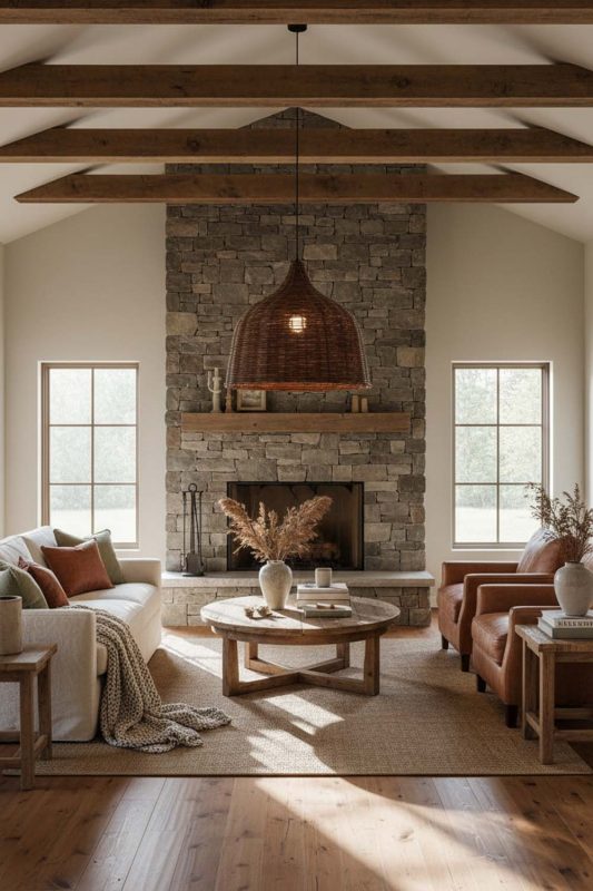 Modern Rustic Rattan Basket Pendant Light Coffee - Earthy & Inviting