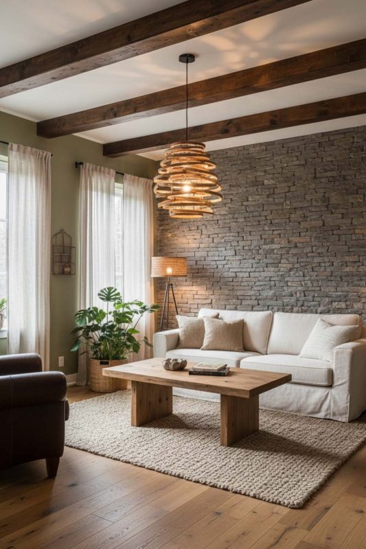 Modern Rustic Rattan Beehive Pendant Light - Earthy & Inviting