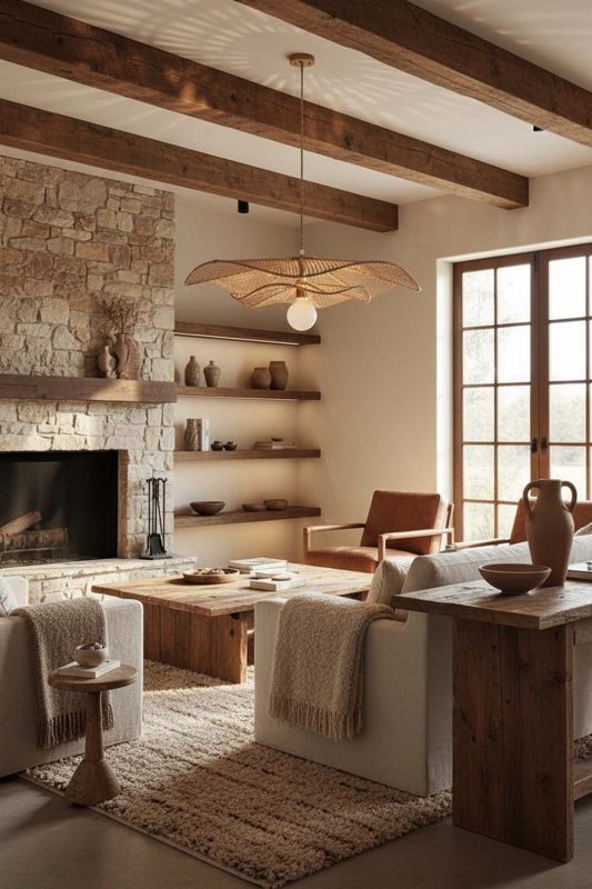 Modern Rustic Rattan Lotus Pendant Light - Earthy & Inviting