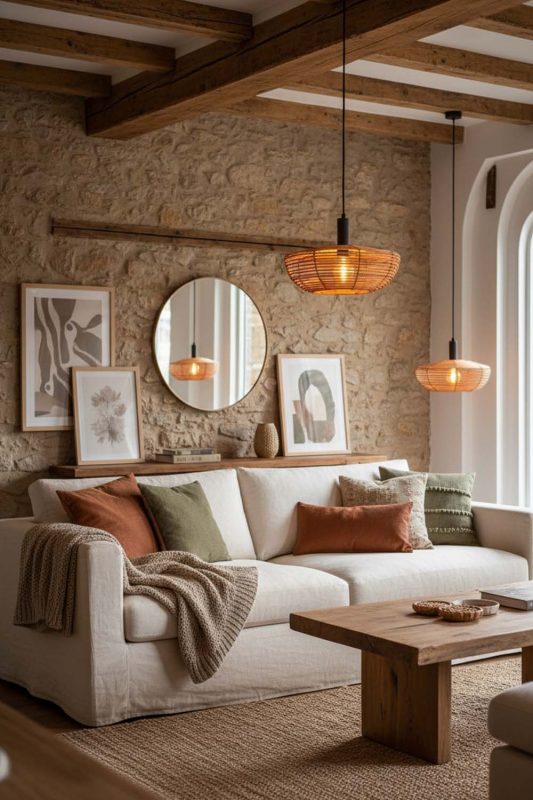 Modern Rustic Retro Rattan Pendant Light - Earthy & Inviting