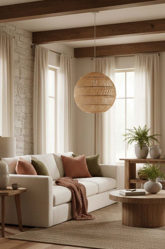Modern Rustic Sophisticated Rattan Global Pendant - Rugged Yet Stylish