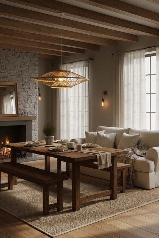 Modern Rustic Ufo Suspension Bamboo Light - Earthy & Inviting