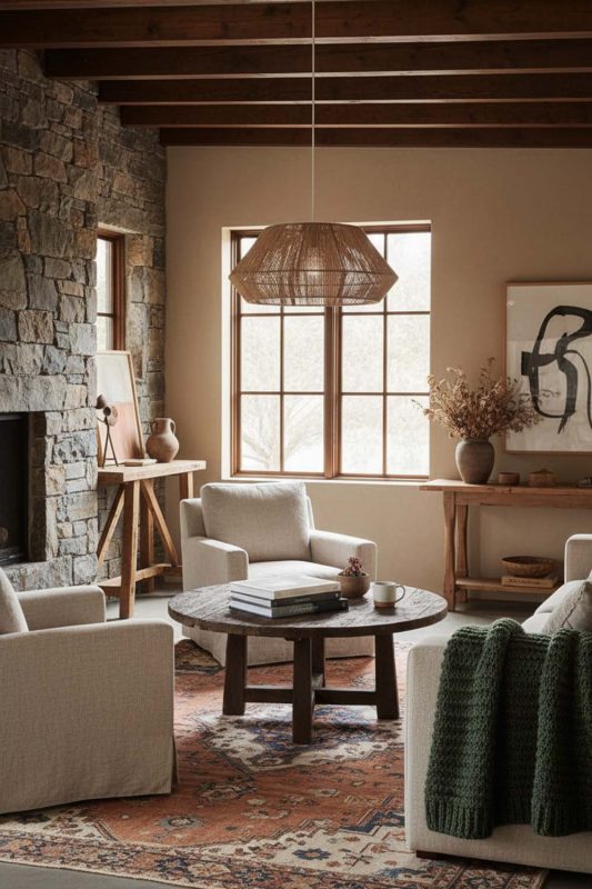 Modern Rustic Vintage Jute Rope Pendant Light - Natural & Cozy